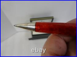 Vintage New NIB Montegrappa 1912 Red W Sterling Silver Trim Ballpoint Pen