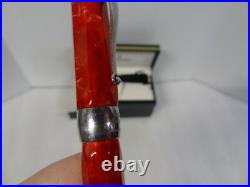 Vintage New NIB Montegrappa 1912 Red W Sterling Silver Trim Ballpoint Pen