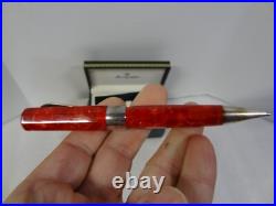 Vintage New NIB Montegrappa 1912 Red W Sterling Silver Trim Ballpoint Pen