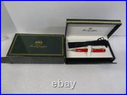 Vintage New NIB Montegrappa 1912 Red W Sterling Silver Trim Ballpoint Pen