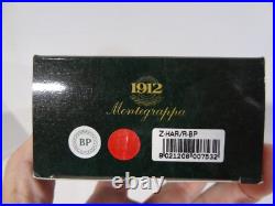 Vintage New NIB Montegrappa 1912 Red W Sterling Silver Trim Ballpoint Pen