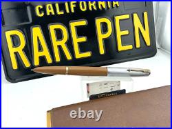 Vintage PARKER 51 Fountain pen DJ BUCKSKIN BEIGE STERLING SILVER CAP 14K Tassie
