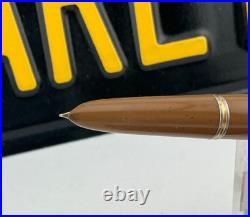 Vintage PARKER 51 Fountain pen DJ BUCKSKIN BEIGE STERLING SILVER CAP 14K Tassie