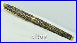Vintage PARKER 75 Cisele Fountain Pen 925 Sterling Silver Vermeil Gold Trim