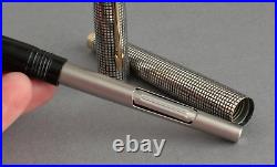 Vintage PARKER 75 Cisele STERLING SILVER with 14k GOLD Nib FOUNTAIN PEN Made USA