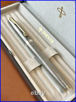 Vintage PARKER 75 Sterling Silver Fountain Pen Fine Nib USA Cisele Pattern