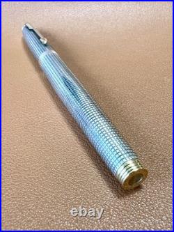 Vintage PARKER 75 Sterling Silver Fountain Pen Fine Nib USA Cisele Pattern