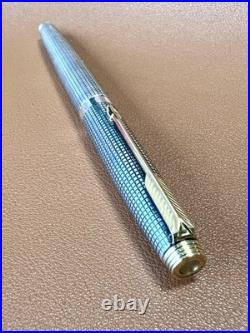 Vintage PARKER 75 Sterling Silver Fountain Pen Fine Nib USA Cisele Pattern