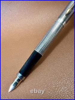 Vintage PARKER 75 Sterling Silver Fountain Pen Fine Nib USA Cisele Pattern