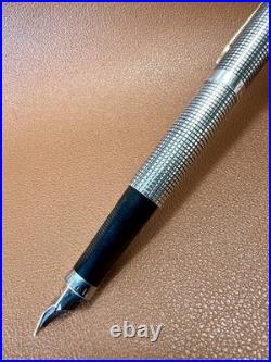 Vintage PARKER 75 Sterling Silver Fountain Pen Fine Nib USA Cisele Pattern