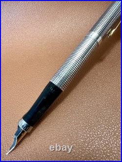 Vintage PARKER 75 Sterling Silver Fountain Pen Fine Nib USA Cisele Pattern