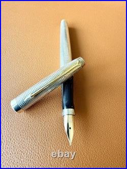 Vintage PARKER 75 Sterling Silver Fountain Pen Medium Nib Perfection