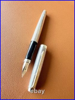 Vintage PARKER 75 Sterling Silver Fountain Pen Medium Nib Perfection