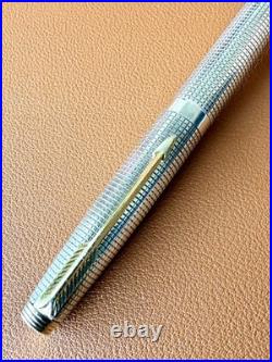 Vintage PARKER 75 Sterling Silver Fountain Pen Medium Nib Perfection