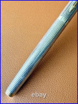 Vintage PARKER 75 Sterling Silver Fountain Pen Medium Nib Perfection