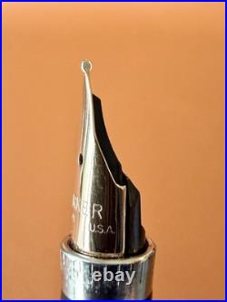 Vintage PARKER 75 Sterling Silver Fountain Pen Medium Nib Perfection