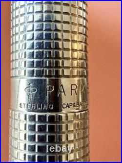 Vintage PARKER 75 Sterling Silver Fountain Pen Medium Nib Perfection