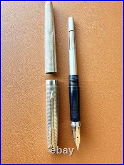 Vintage PARKER 75 Sterling Silver Fountain Pen Medium Nib Perfection