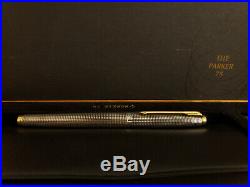 Vintage PARKER Cisele Classic 75 Sterling Silver Fountain Pen, EXCELLENT