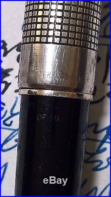 Vintage PILOT Namiki ELITE Sterling Silver Cap Fountain Pen, 18K-WG Nib Con-40