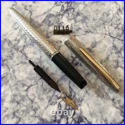 Vintage PLATINUM Sterling Silver 925 18K Gold Nib Fountain Pen Overhauled Japan