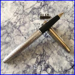 Vintage PLATINUM Sterling Silver 925 18K Gold Nib Fountain Pen Overhauled Japan