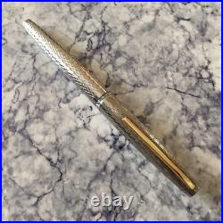 Vintage PLATINUM Sterling Silver 925 18K Gold Nib Fountain Pen Overhauled Japan