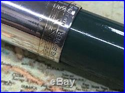 Vintage Parker 51 Double Jewel Nassau Green with Custom Smooth Sterling Silver Cap