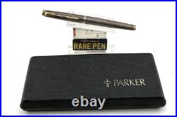 Vintage Parker 75 CISELE Sterling Silver Fountain Pen 14K MED FLAT TASIES MINTY