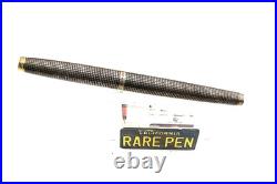 Vintage Parker 75 CISELE Sterling Silver Fountain Pen 14K MED FLAT TASIES MINTY