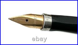 Vintage Parker 75 CISELE Sterling Silver Fountain Pen 14K MED FLAT TASIES MINTY