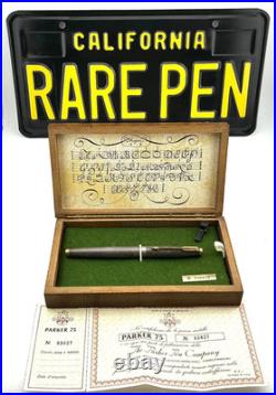 Vintage Parker 75 CISELE Sterling Silver Fountain Pen ITALIAN MARKET 14K F MINT