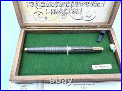 Vintage Parker 75 CISELE Sterling Silver Fountain Pen ITALIAN MARKET 14K F MINT