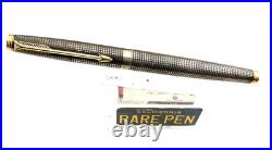Vintage Parker 75 CISELE Sterling Silver Fountain Pen ITALIAN MARKET 14K F MINT
