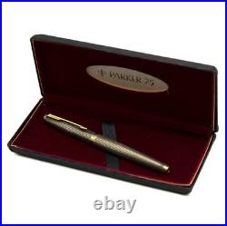 Vintage Parker 75 Ciselé Sterling Silver 14K Fine F Fountain Pen France