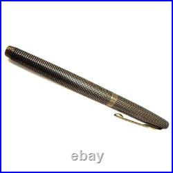 Vintage Parker 75 Ciselé Sterling Silver 14K Fine F Fountain Pen France