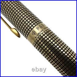 Vintage Parker 75 Ciselé Sterling Silver 14K Fine F Fountain Pen France