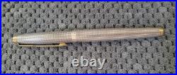 Vintage Parker 75 Cisele Sterling Silver Fountain Pen Flat Top 14K Nib XF USA