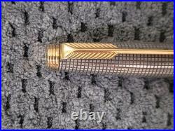 Vintage Parker 75 Cisele Sterling Silver Fountain Pen Flat Top 14K Nib XF USA