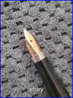 Vintage Parker 75 Cisele Sterling Silver Fountain Pen Flat Top 14K Nib XF USA
