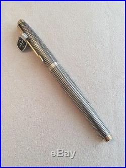 Vintage Parker 75 Cisele Sterling Silver Medium Nib Fountain Pen-usa-superb