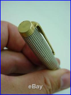 Vintage Parker 75 Sterling Silver Cisele Fountain Pen with Flat Ends Fine Nib