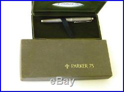 Vintage Parker 75 Sterling Silver Flat top Fountain pen 14K gold Nib