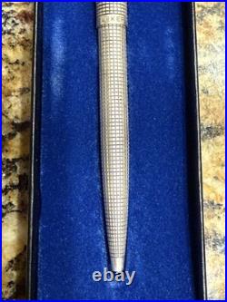 Vintage Parker Ballpoint Pen In Sterling Silver With Gold Top and Box