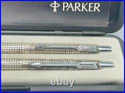 Vintage Parker CISELE Ballpoint pen Pencil Sterling Silver ARGENTINA RARE