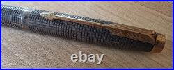 Vintage Parker Cisele Sterling Silver 14K Nib Fountain Pen Collectible Rare