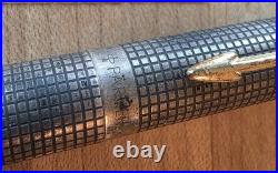 Vintage Parker Cisele Sterling Silver 14K Nib Fountain Pen Collectible Rare