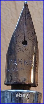 Vintage Parker Cisele Sterling Silver 14K Nib Fountain Pen Collectible Rare