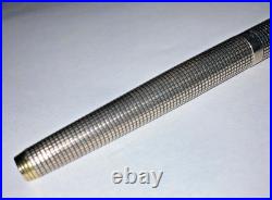 Vintage Parker Shizure Fountain pen Sterling silver 925 barrel & cap 14K gold
