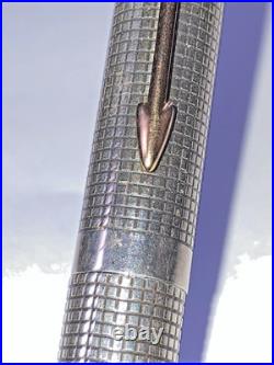 Vintage Parker Shizure Fountain pen Sterling silver 925 barrel & cap 14K gold